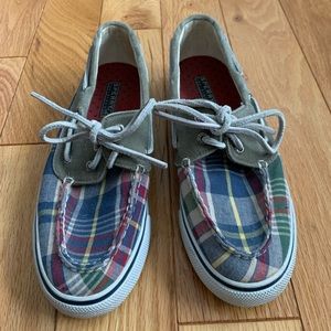 Sperry Top Siders Plaid Canvas Boat Shoes
